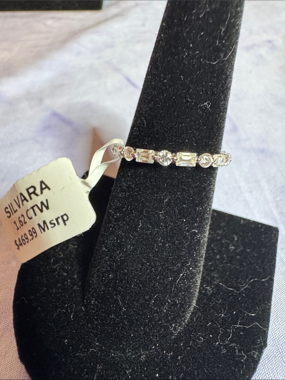 925 Silver & 1.62 CTW Moissanite Band Ring